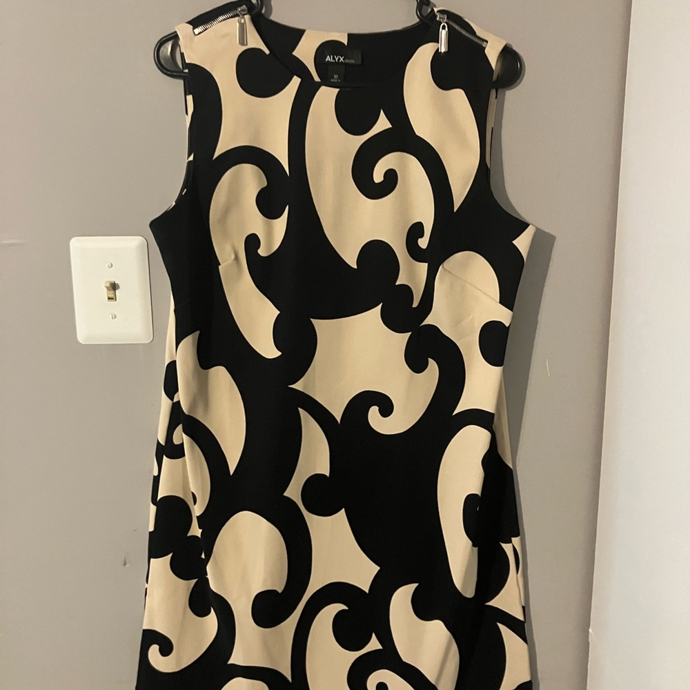 Alyx Black and Cream Abstract Mini Dress